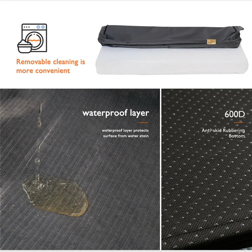 Dog Bed Orthopedic Memory Foam Waterproof Washable Cover