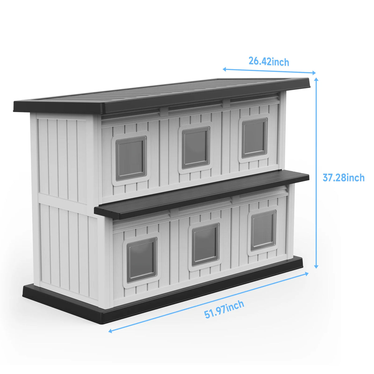 Weatherproof Resin Cat House With Multiple Access Doors