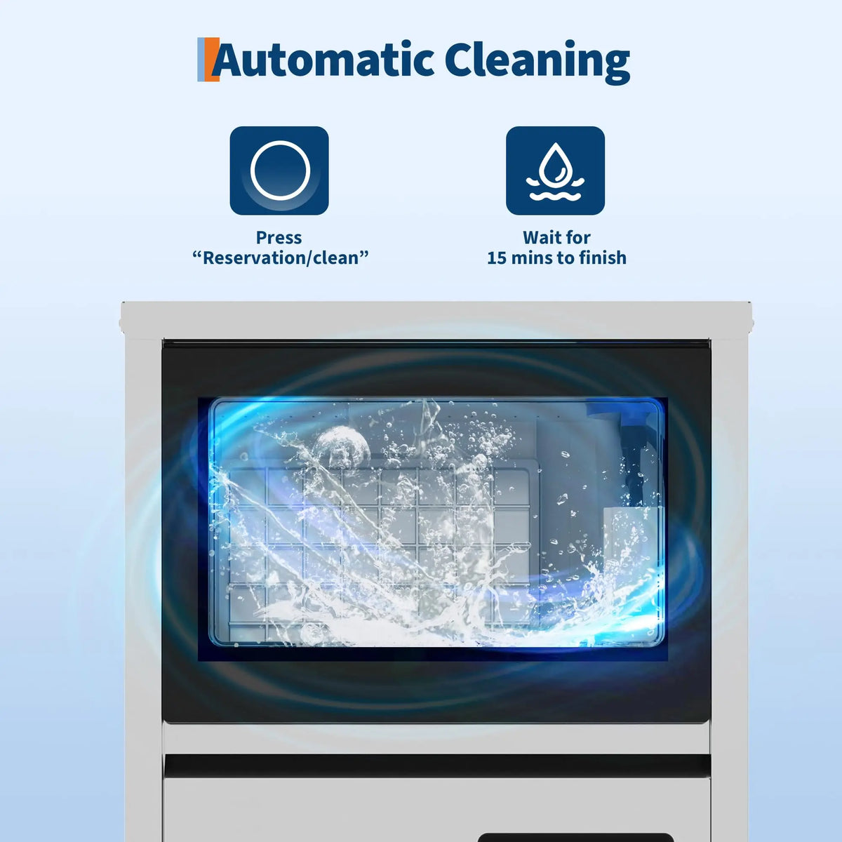 Commercial Under Counter Ice Maker With Self Cleaning Unit