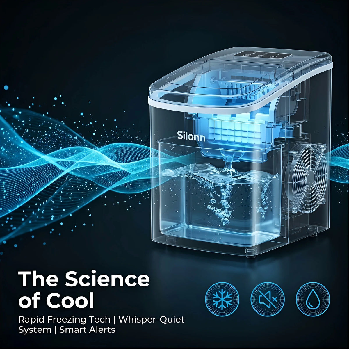 Phiergo Nugget Ice Maker Countertop Pebble Ice Machine
