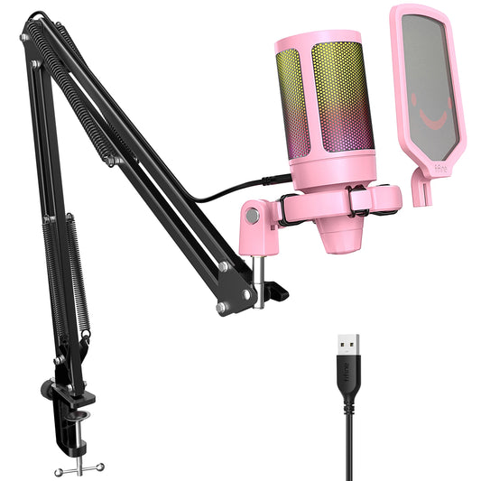 FIFINE USB Gaming Microphone Kit With Stand For Computer Streaming