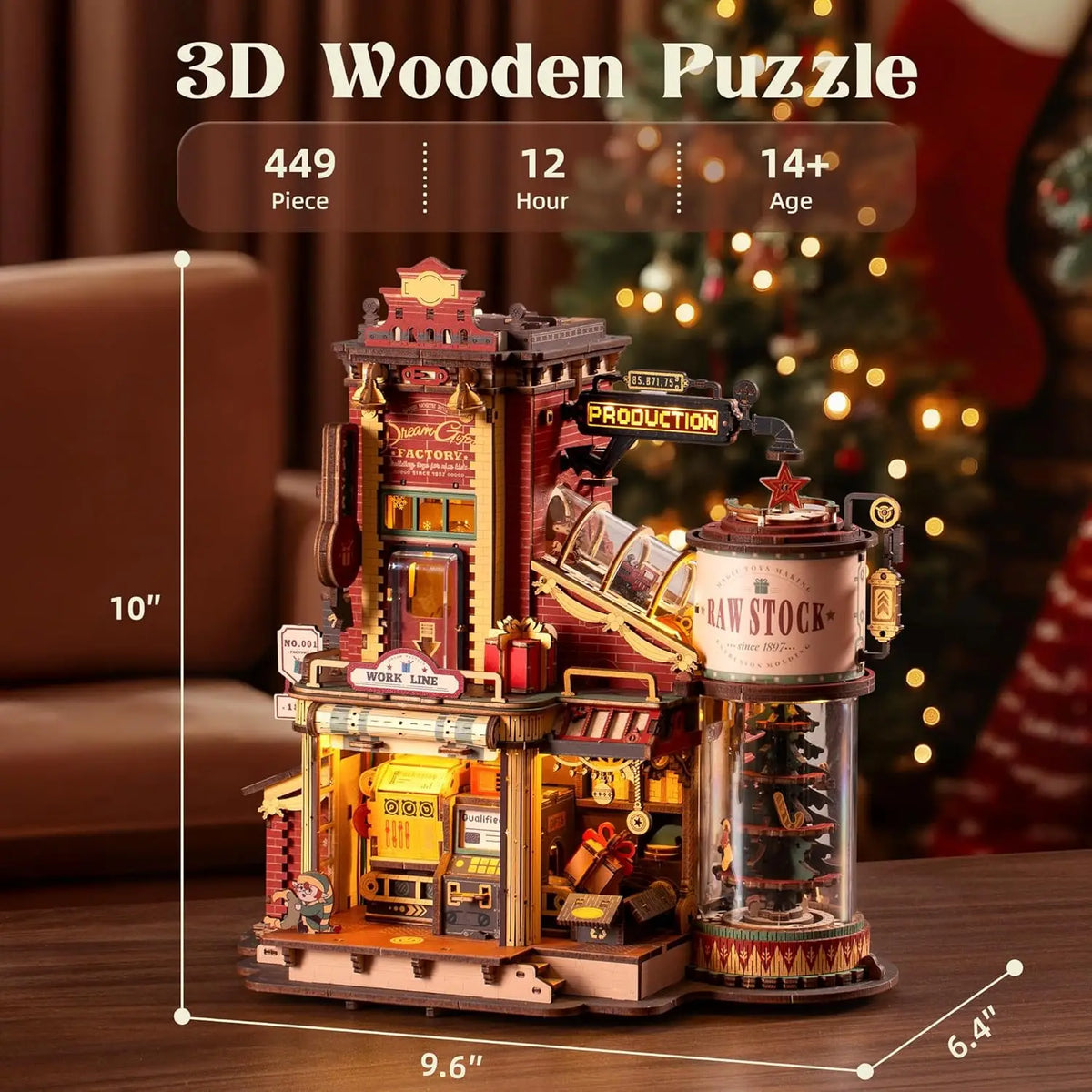 Robotime Christmas Dream Wooden Music Box 3D Puzzle Craft Kit