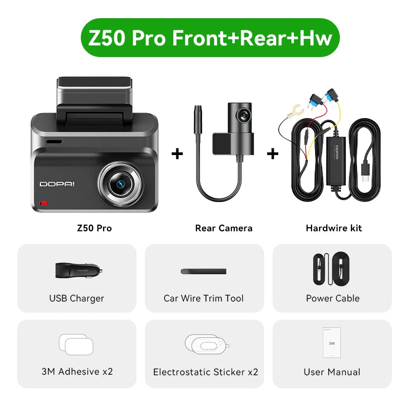 DDPAI Z50 Pro 4K Front And Rear Dash Cam Recorder
