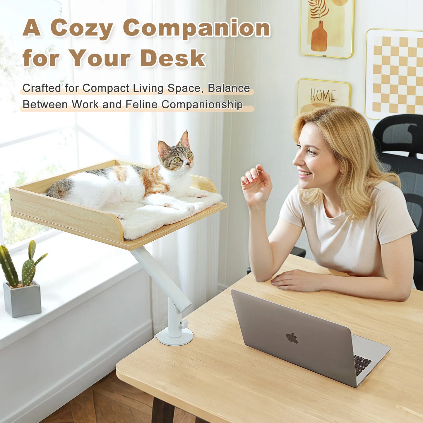 PAWZ Road Rotatable Cat Desk Hammock With Plush Cushion