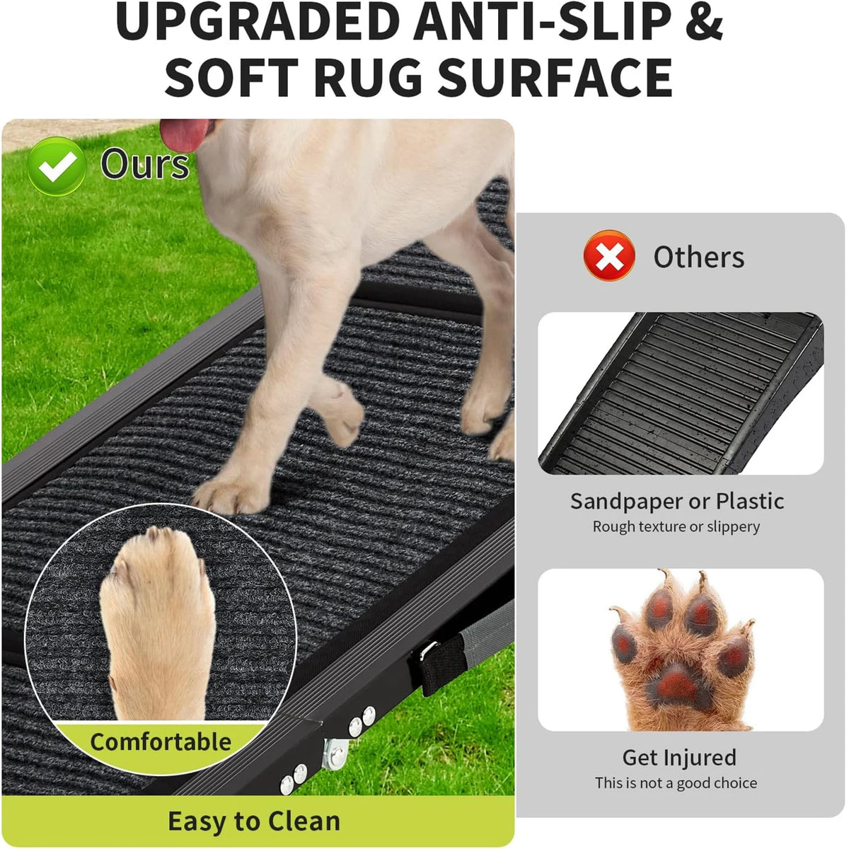HiMISS Folding Pet Car Ramp With Anti Skid Surface