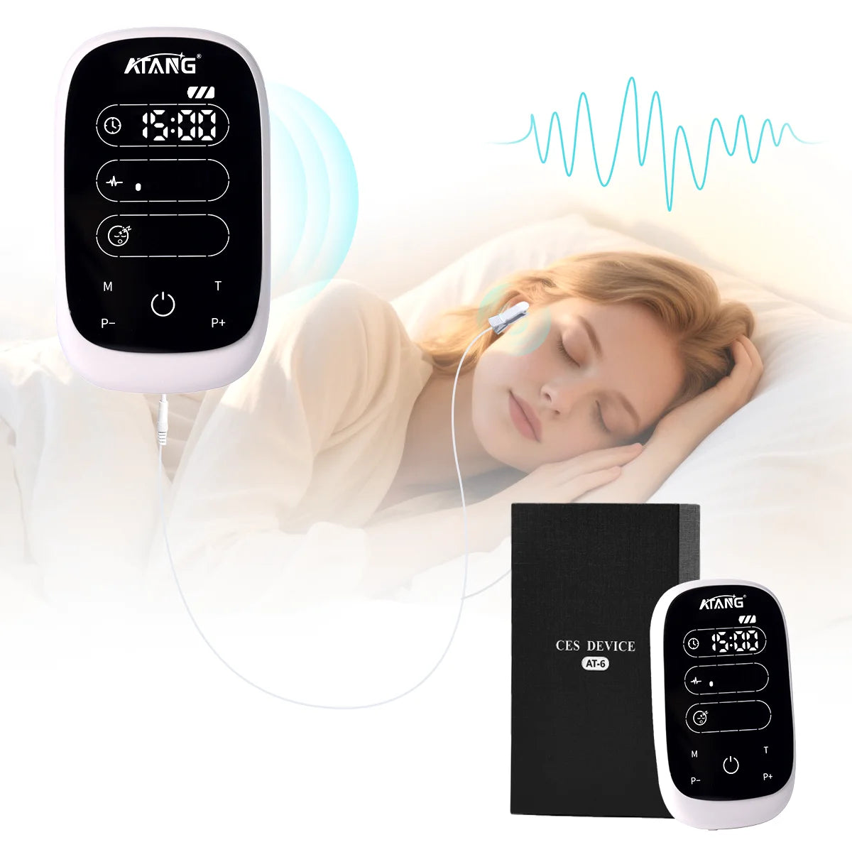ATANG CES Brain Therapy Device Ear Clip Sleep Insomnia Aid