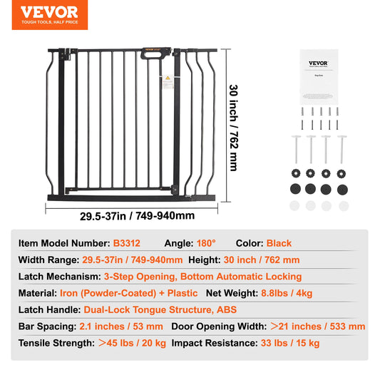 SucceBuy Pressure Mount Baby And Dog Step Thru Security Gate