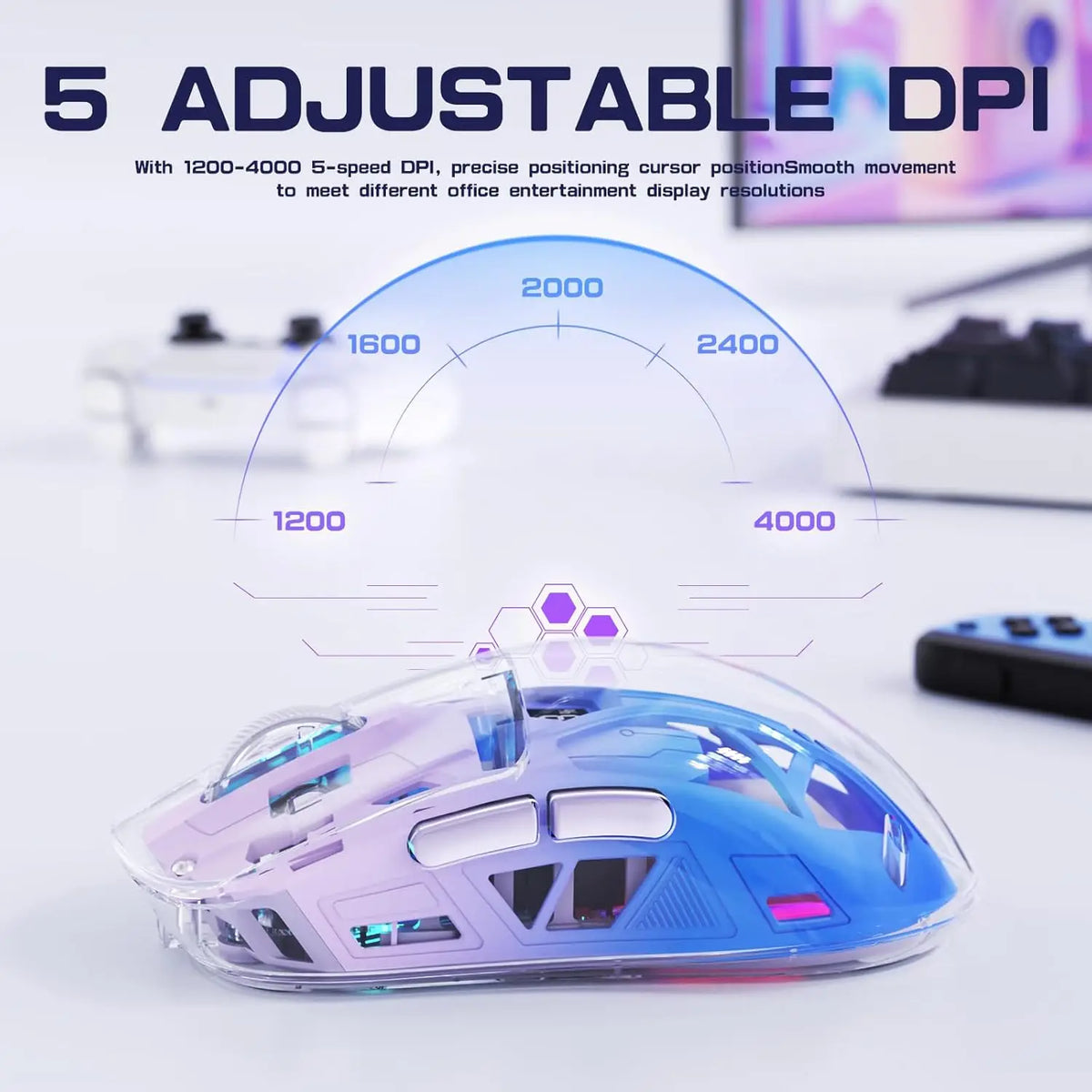 Attack Shark A2 Bluetooth Wireless Gaming Mouse RGB Digital Screen