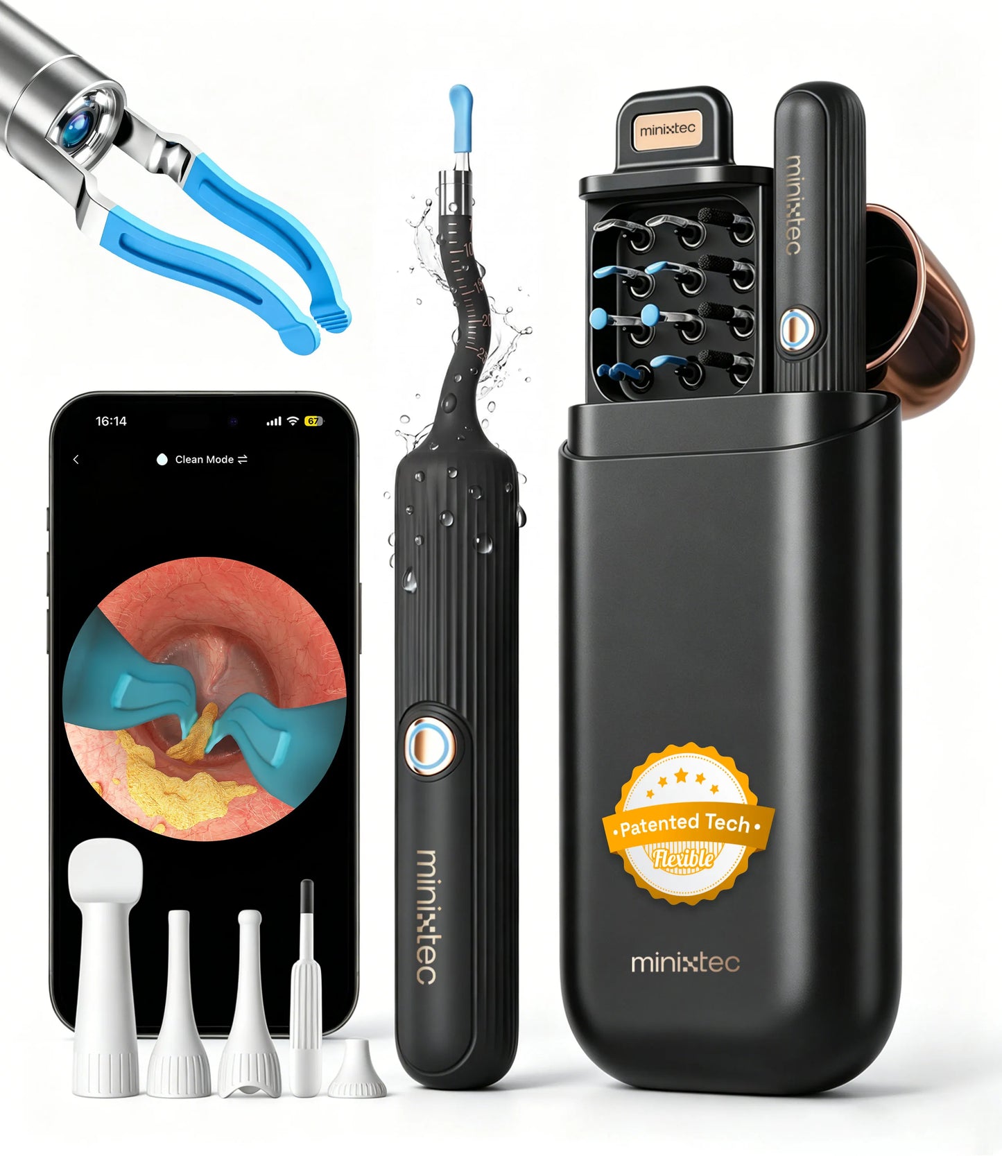 Wireless Otoscope Earwax Removal Kit With HD Camera