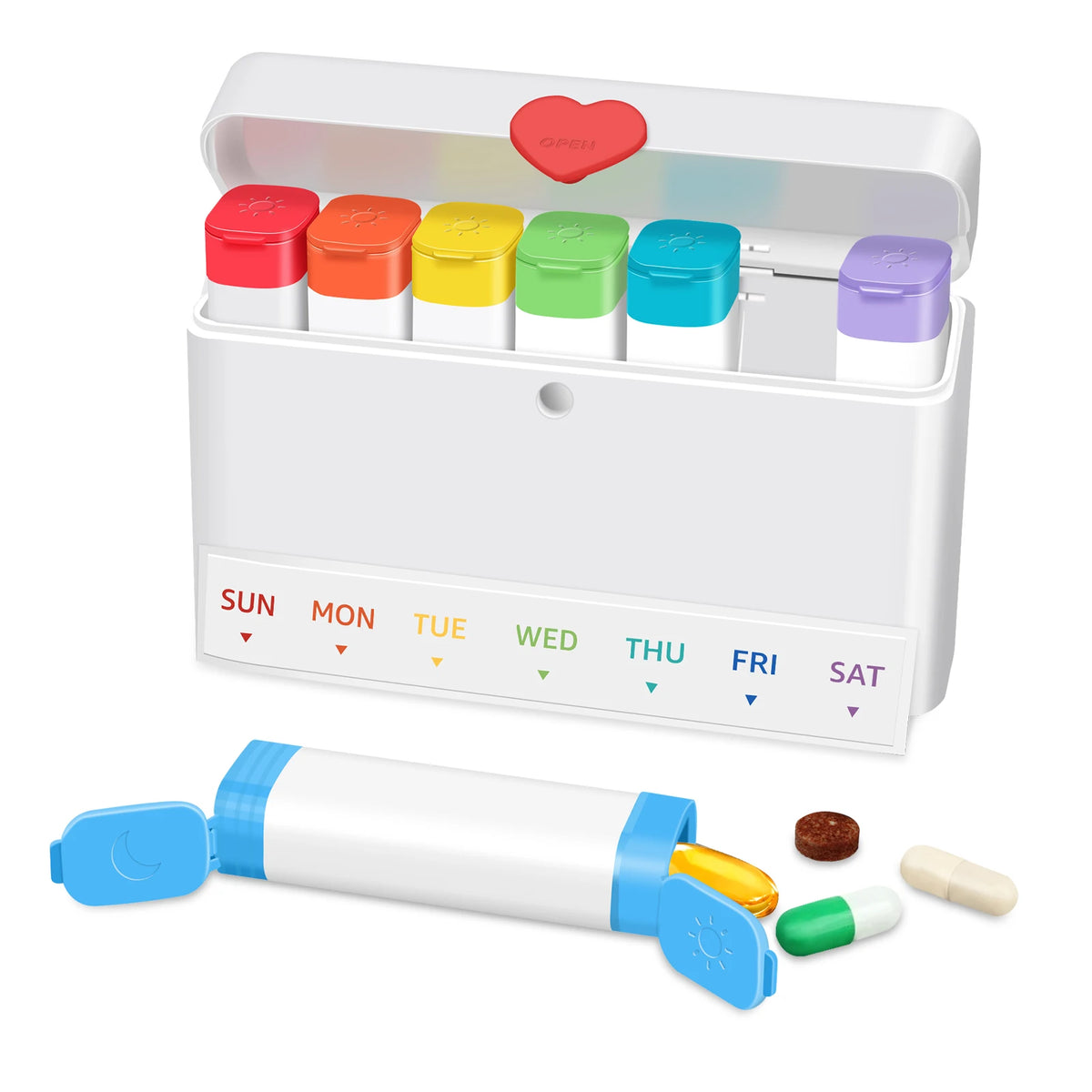 Portable Travel BPA Free Pill Case Waterproof Medicine Weekly Organizer