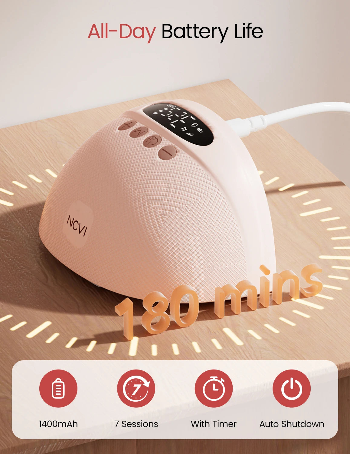 NCVI Hands Free Wearable Electric Breast Pump With Quiet Suction