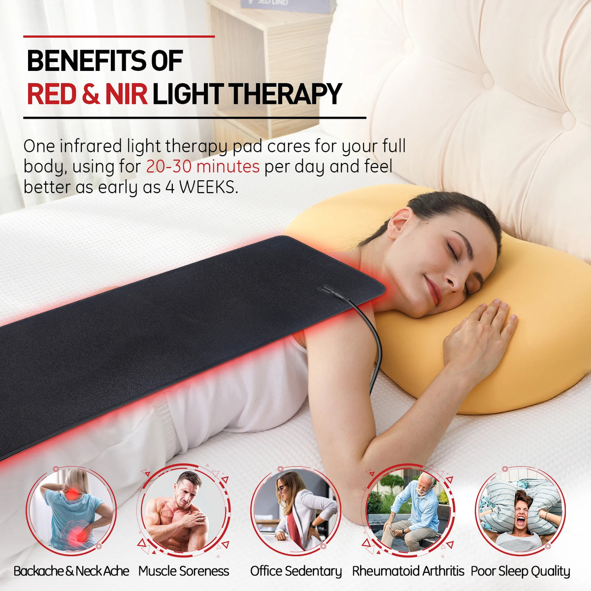 Astarexin Red Light Therapy Heating Pad Body Pain Relief Infrared