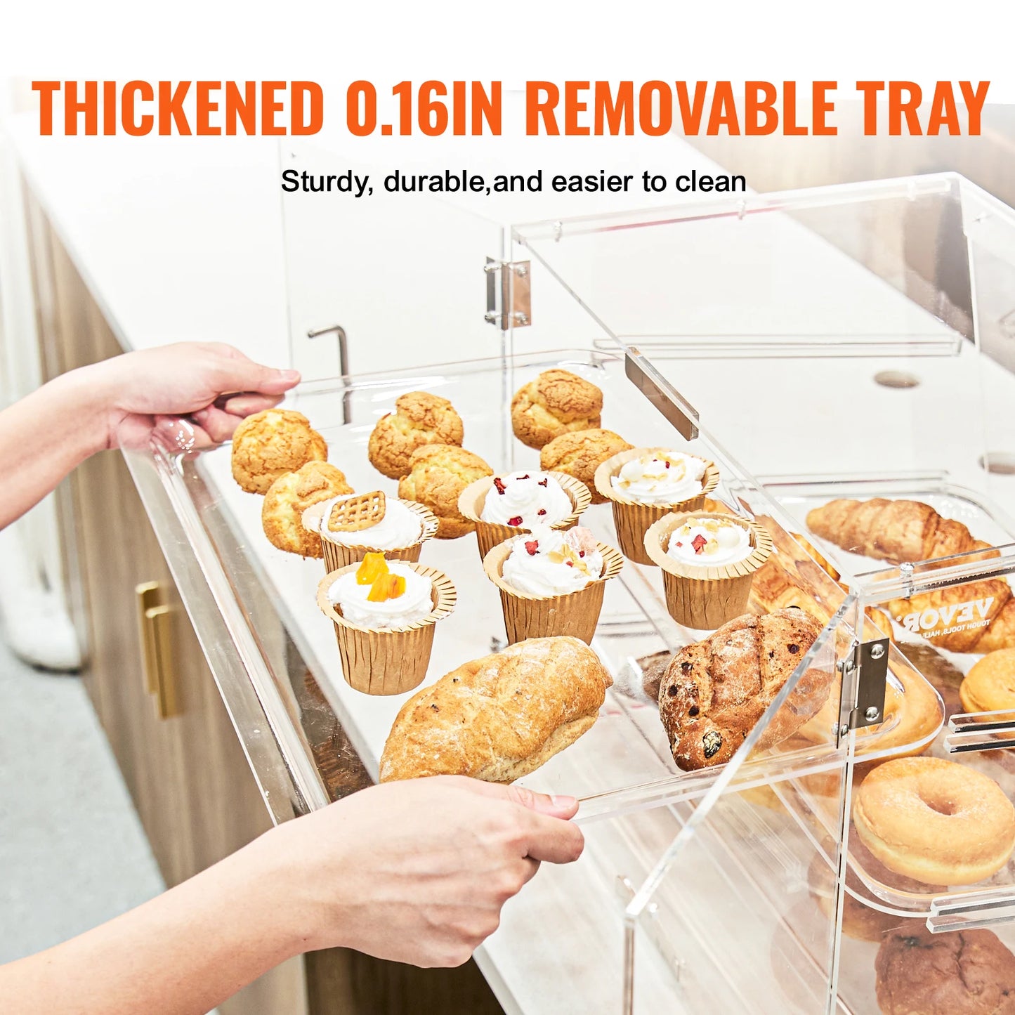 SucceBuy Commercial Acrylic Pastry Bakery Display Case
