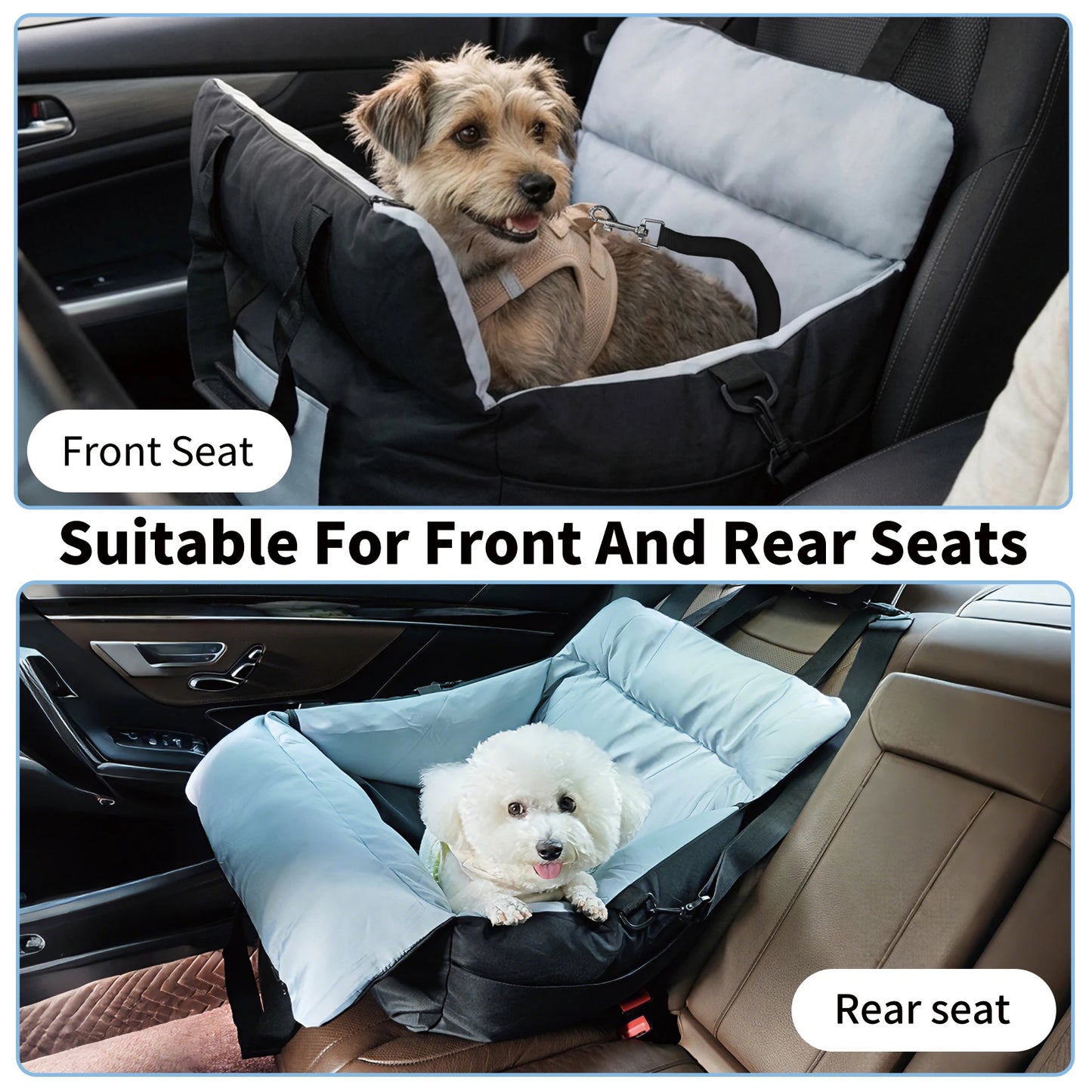 Borwart Portable Dog Booster Car Seat With Safety Strap