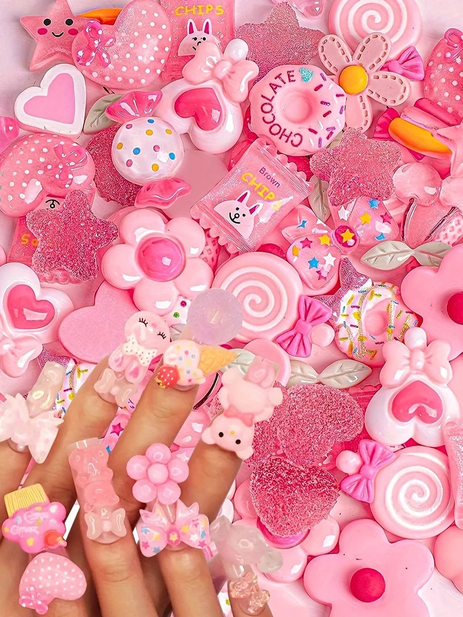 Mixed Candy Slime Charms And Resin Nail Art Decorations