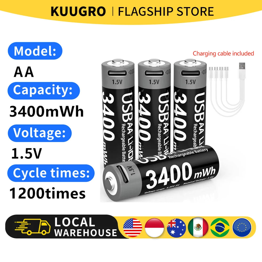 Kuugro Rechargeable Lithium Battery For Hunting USB Security Camera Sets