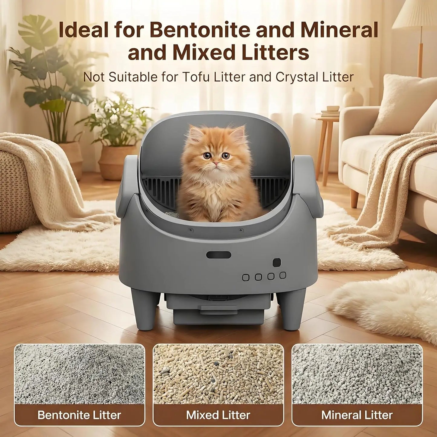 HiMISS Self Cleaning Automatic Cat Litter Box Smart Wifi Control
