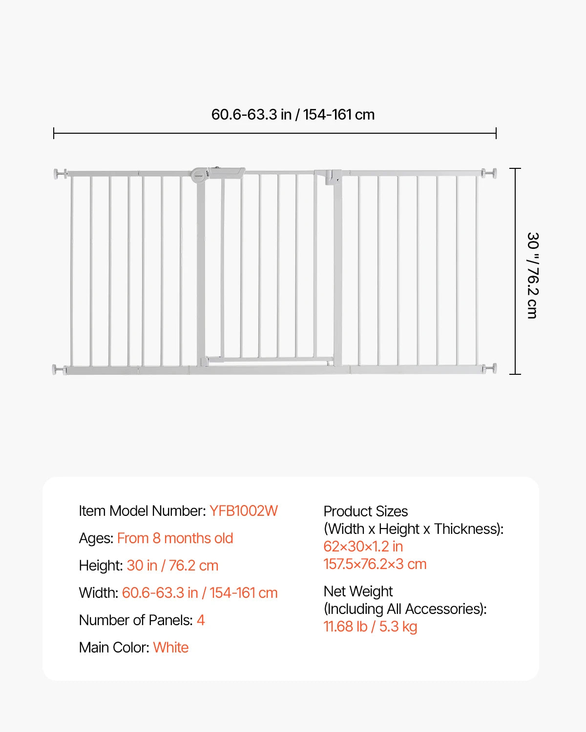 SucceBuy Pressure Mount Baby And Dog Step Thru Security Gate