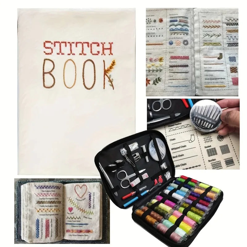 DIY Cross-Stitch Embroidery Needlework Pattern Book Linen Beginner Guide