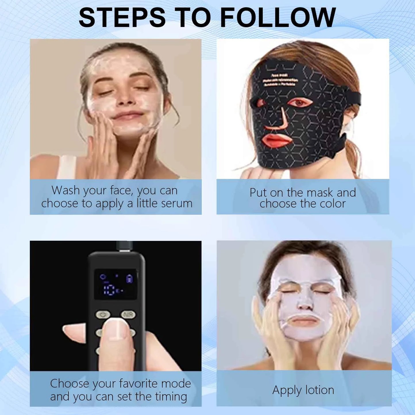 Portable Led Face Mask For Red Light Therapy Skin Rejuvenation