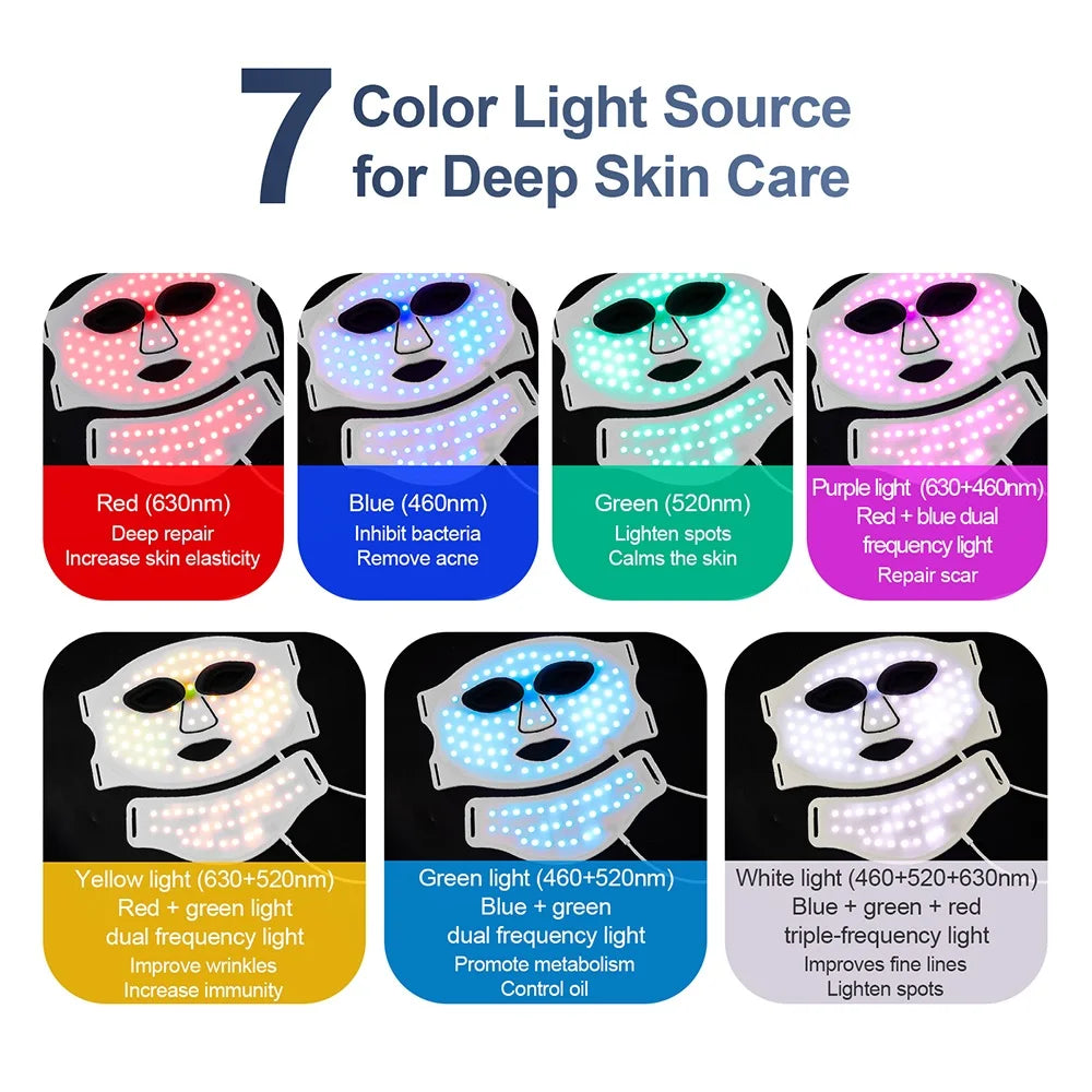 Foreverlily Silicone LED Face Neck Mask Skin Rejuvenation Wireless Therapy