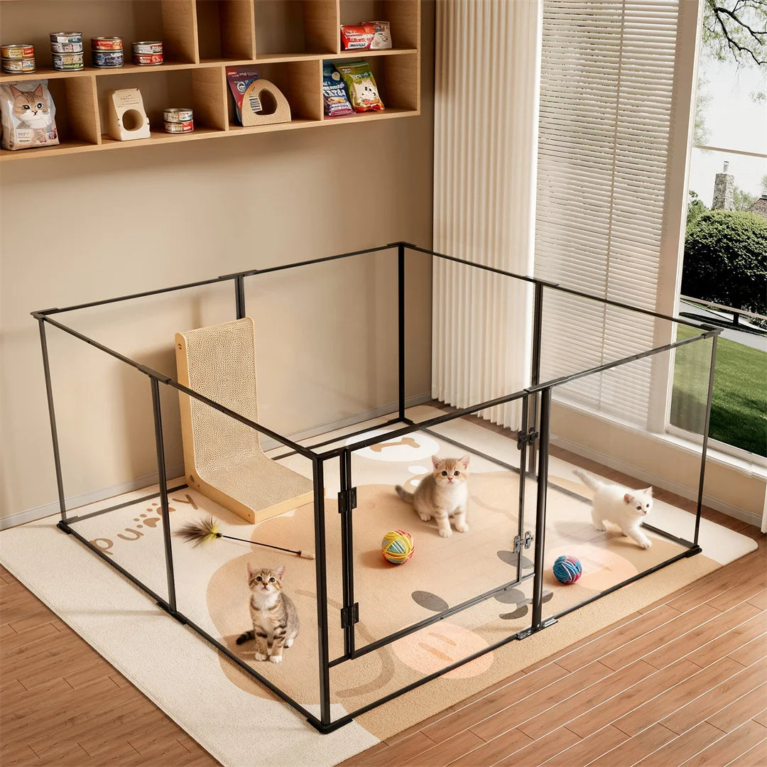 Bingopaw Acrylic Dog Playpen Indoor Pet Exercise Fence Whelping Pen