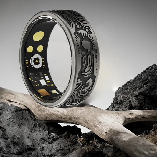 Stainless Ring Fitness Tracker With Sleep Monitor Pedometer Waterproof Health Device
