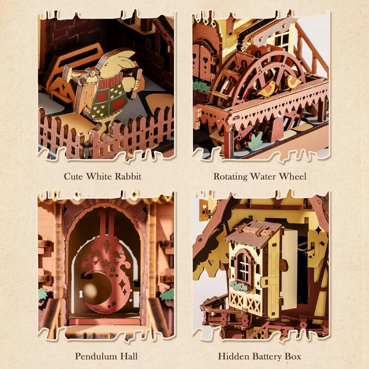 Robotime Rokr 3D Wooden Puzzle Cuckoo Clock Model Kit