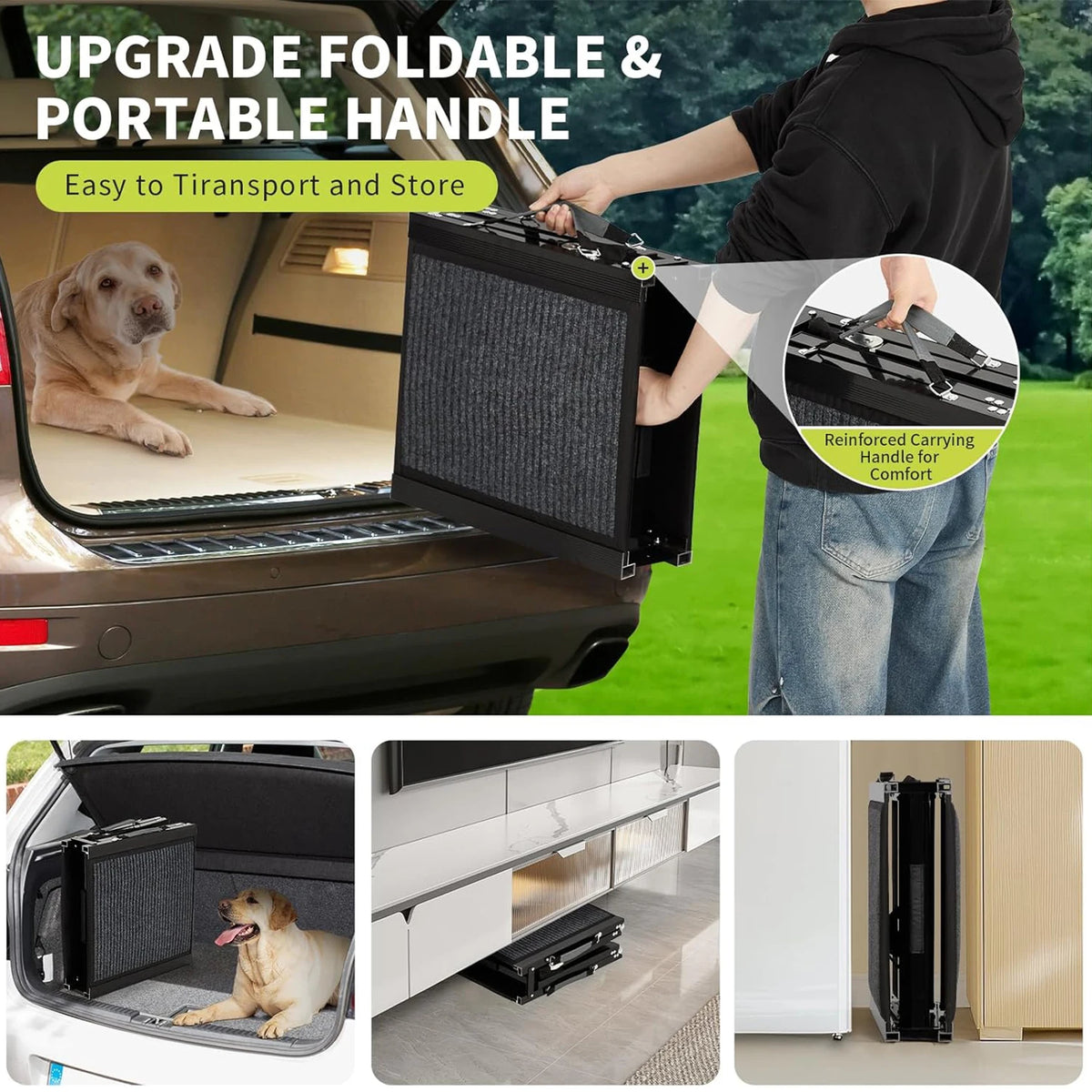 HiMISS Folding Pet Car Ramp With Anti Skid Surface