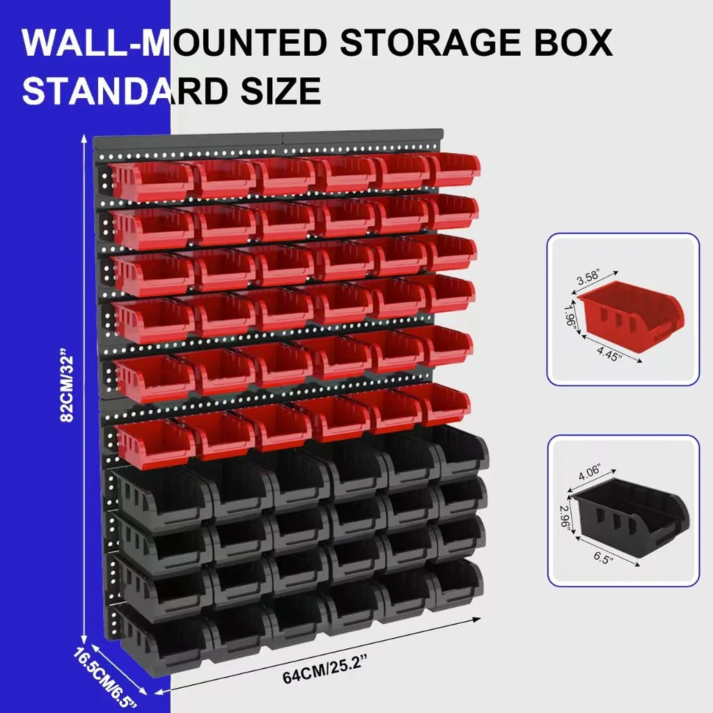 Wall Mount Plastic Parts Storage Rack For Garage Tool Organizer