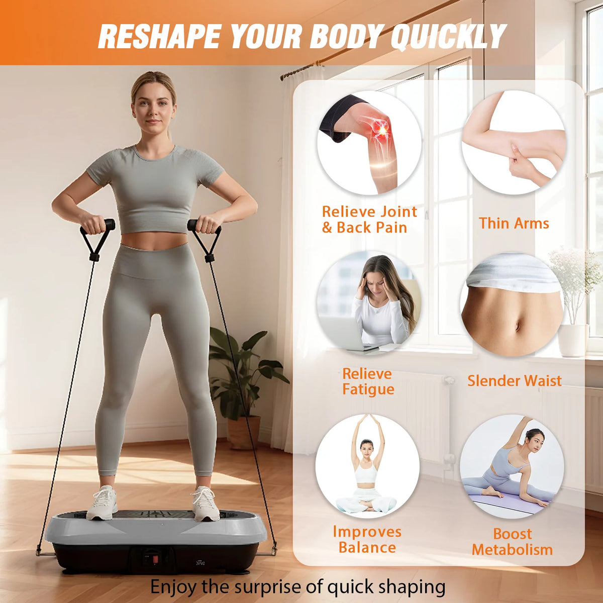 Portable Vibration Plate Exercise Machine For Full Body Workouts