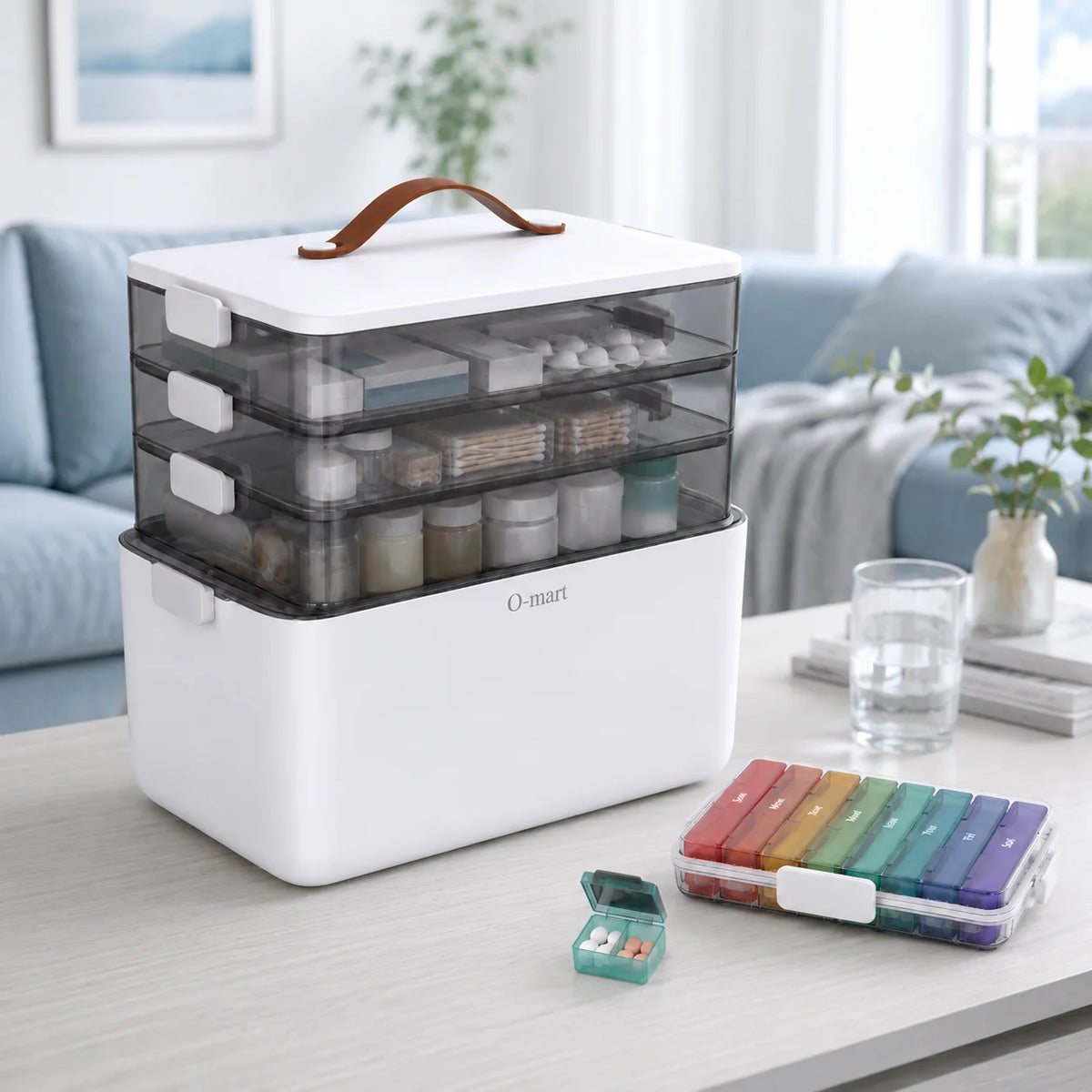 Joybos Medicine Storage Box With Removable Trays And Pill Organizer