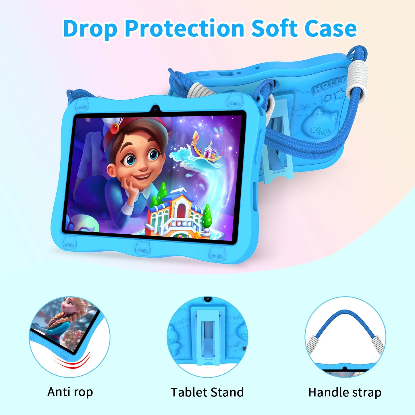 Pritom Kids Android Tablet Featuring Parental Controls And Dual Cameras