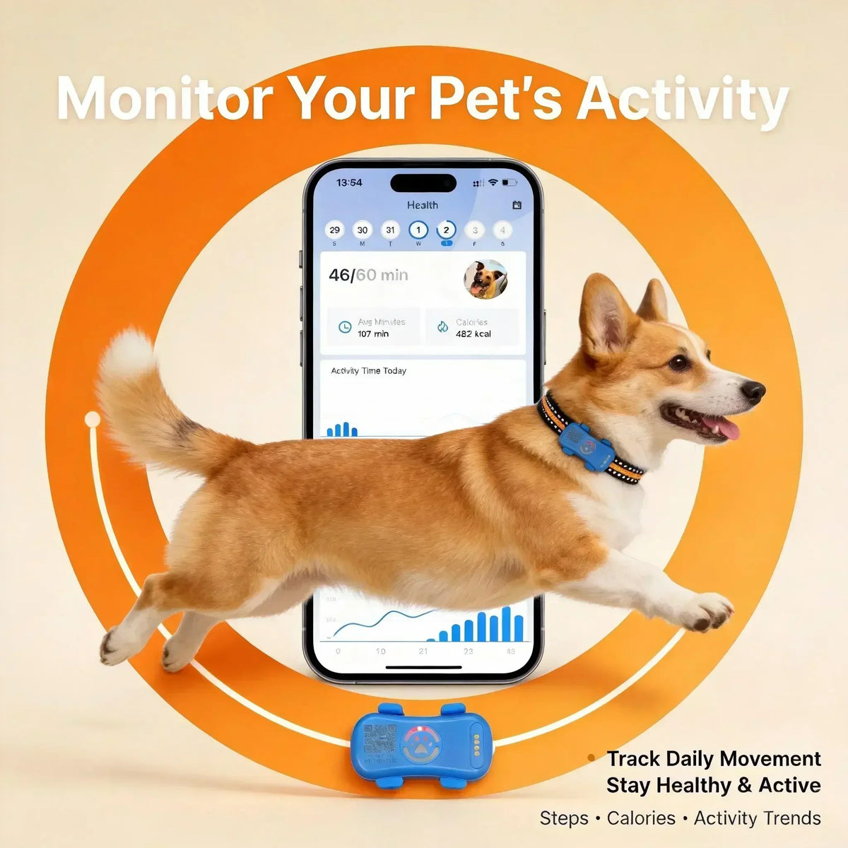 Wanwaytech GPS Pet Tracker 4G Real Time Tracking Waterproof IP67