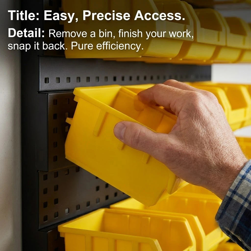 Wall Mount Plastic Parts Storage Rack For Garage Tool Organizer