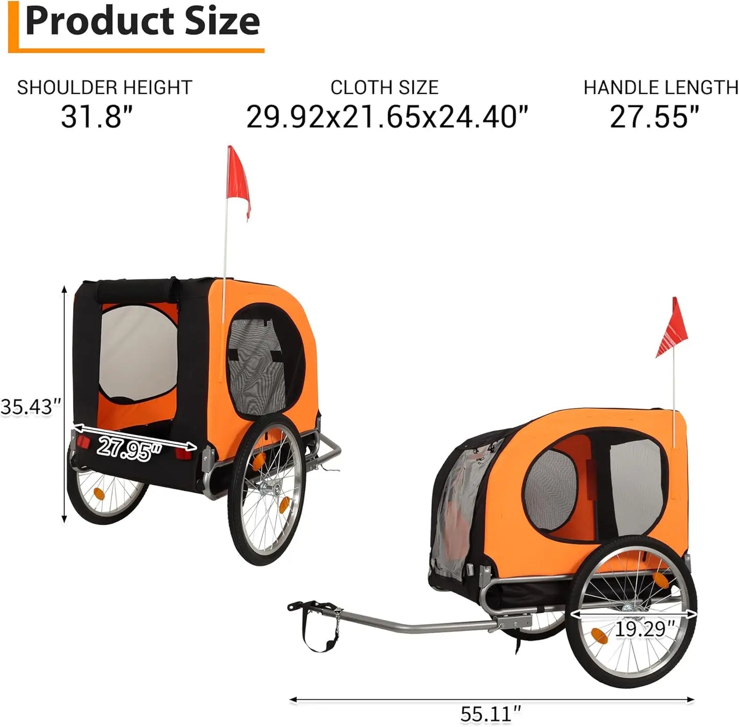 Twister CK Premium Foldable Dog Bike Trailer With Comfortable Ride