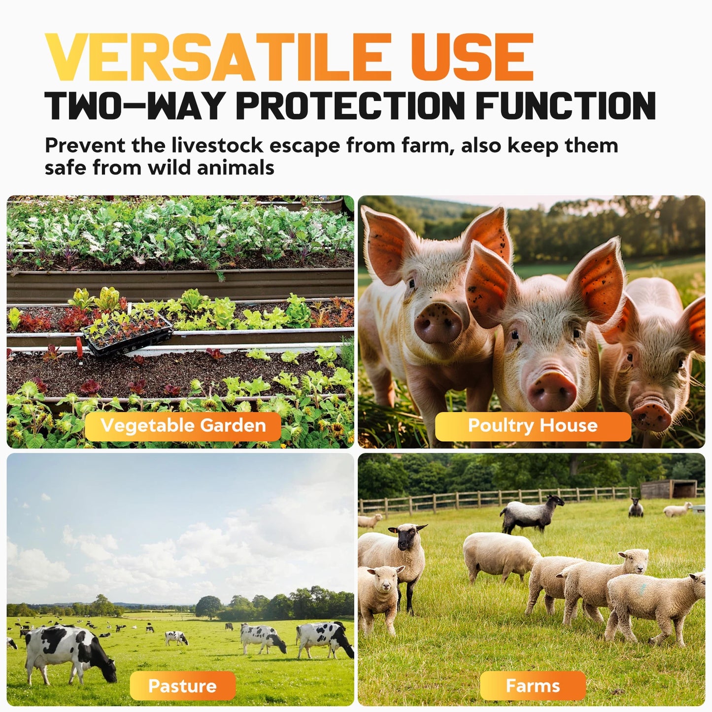 Solar Electric Fence Charger Livestock Energizer For Farm Cattle