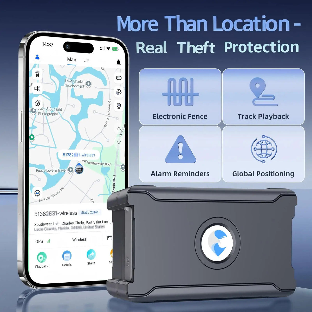 Wanwaytech Wireless GPS Tracker Anti Theft Realtime Geofence Alarm 6000mAh