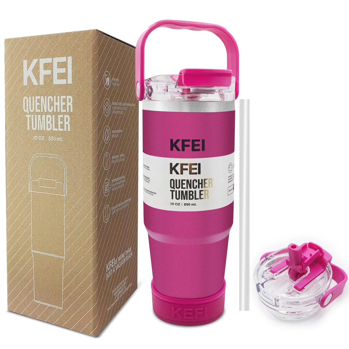 Double Wall Stainless Steel Tumbler With Lid And Straw Insulated