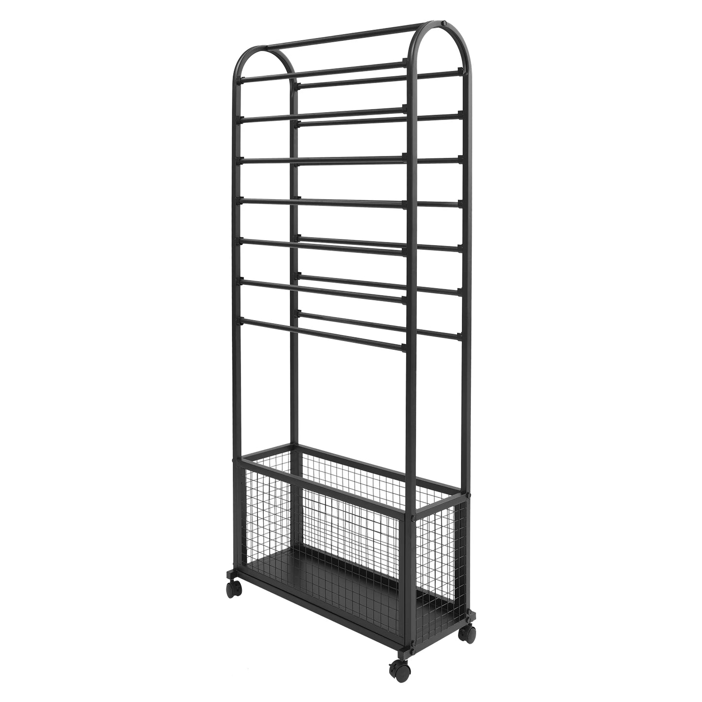 Iron Rolling Ribbon Holder Rack With Storage Basket