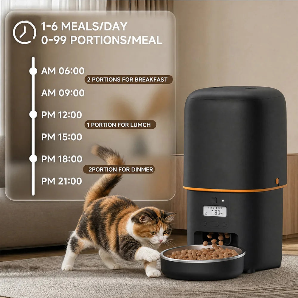 Nityers Automatic Cat Food Dispenser With Stainless Steel Bowl