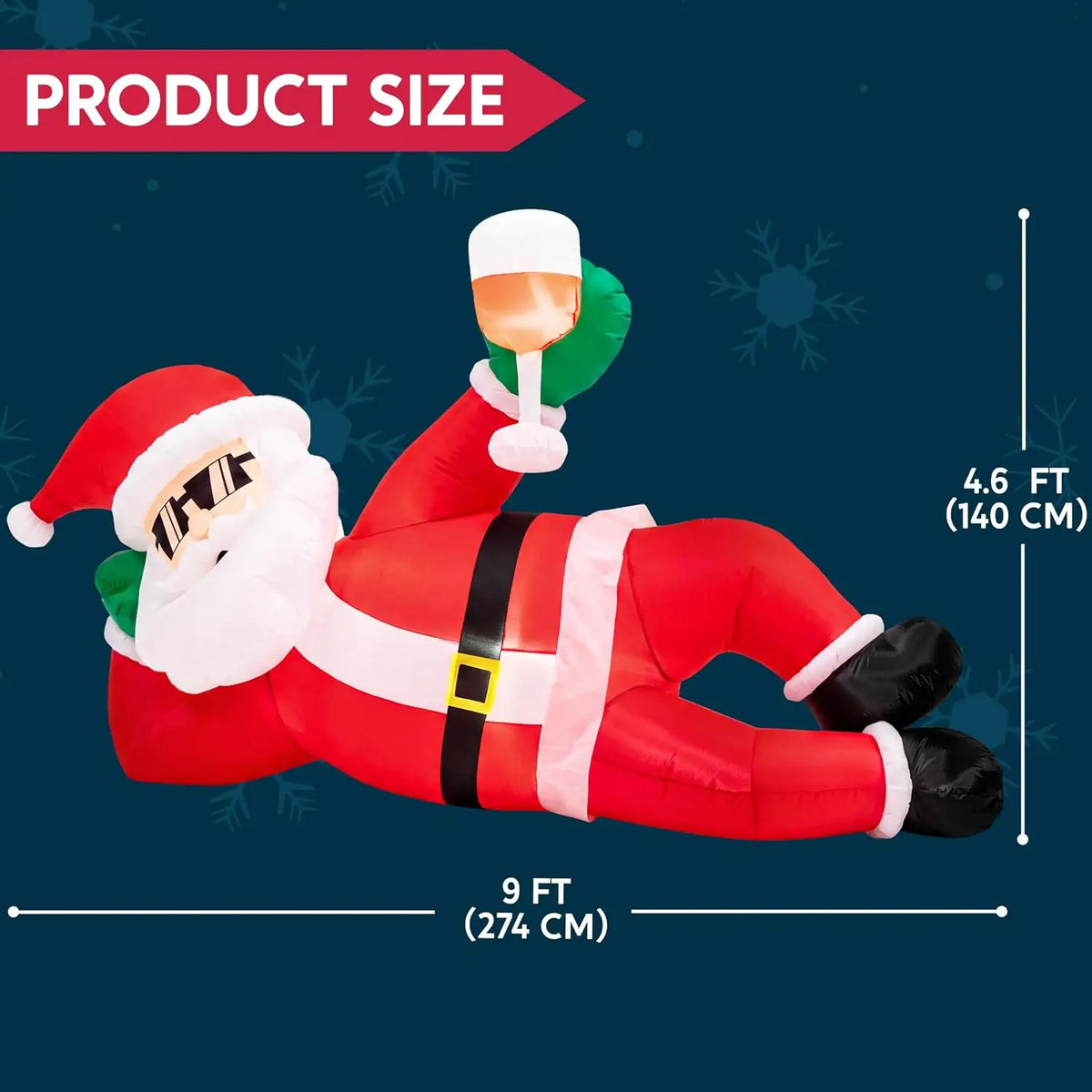 Joyfy Giant Inflatable Santa Claus With LED Lights Outdoor Decoration