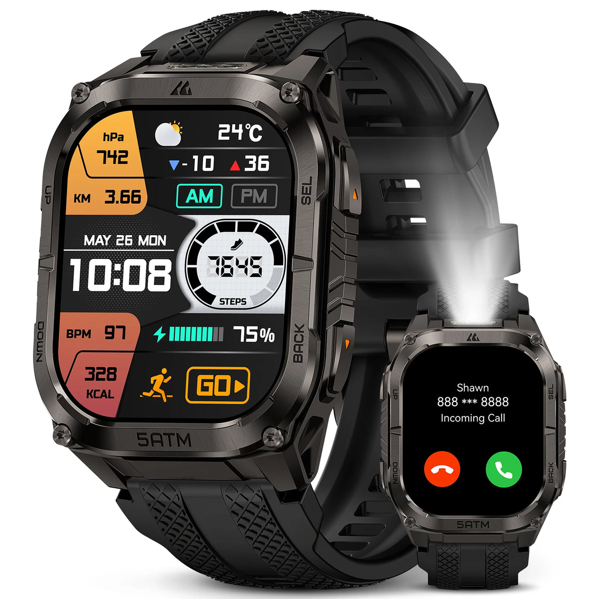 Kospet Tank M4C GPS Smartwatch For Men Waterproof Health Tracker