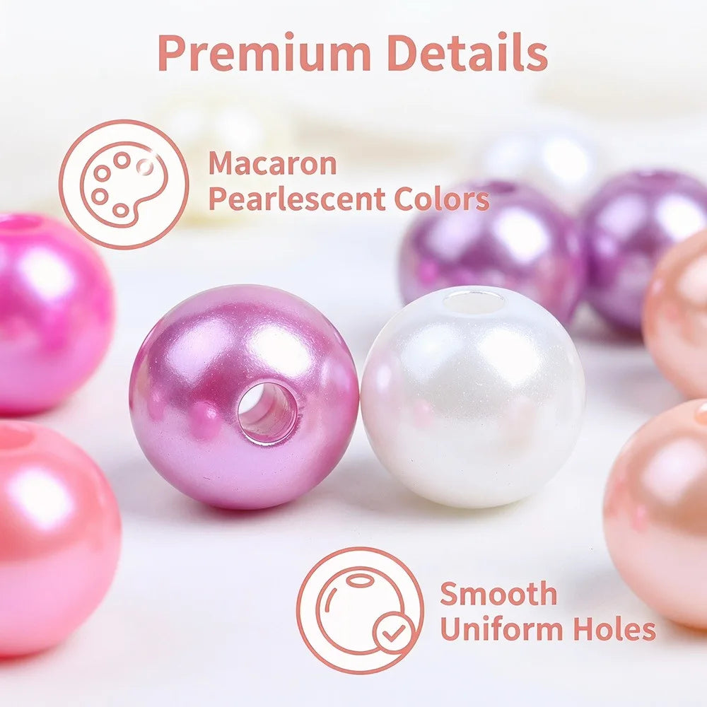 Acrylic Pearl Spacer Beads Jewelry Kit For Diy Crafting