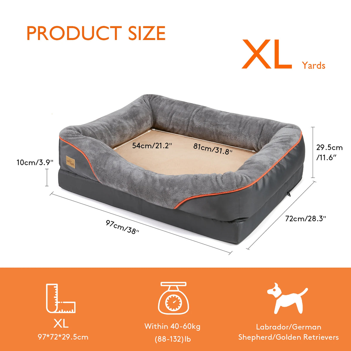 BINGOPAW Dog Bed With Removable Washable Cover Soft Foam Comfort