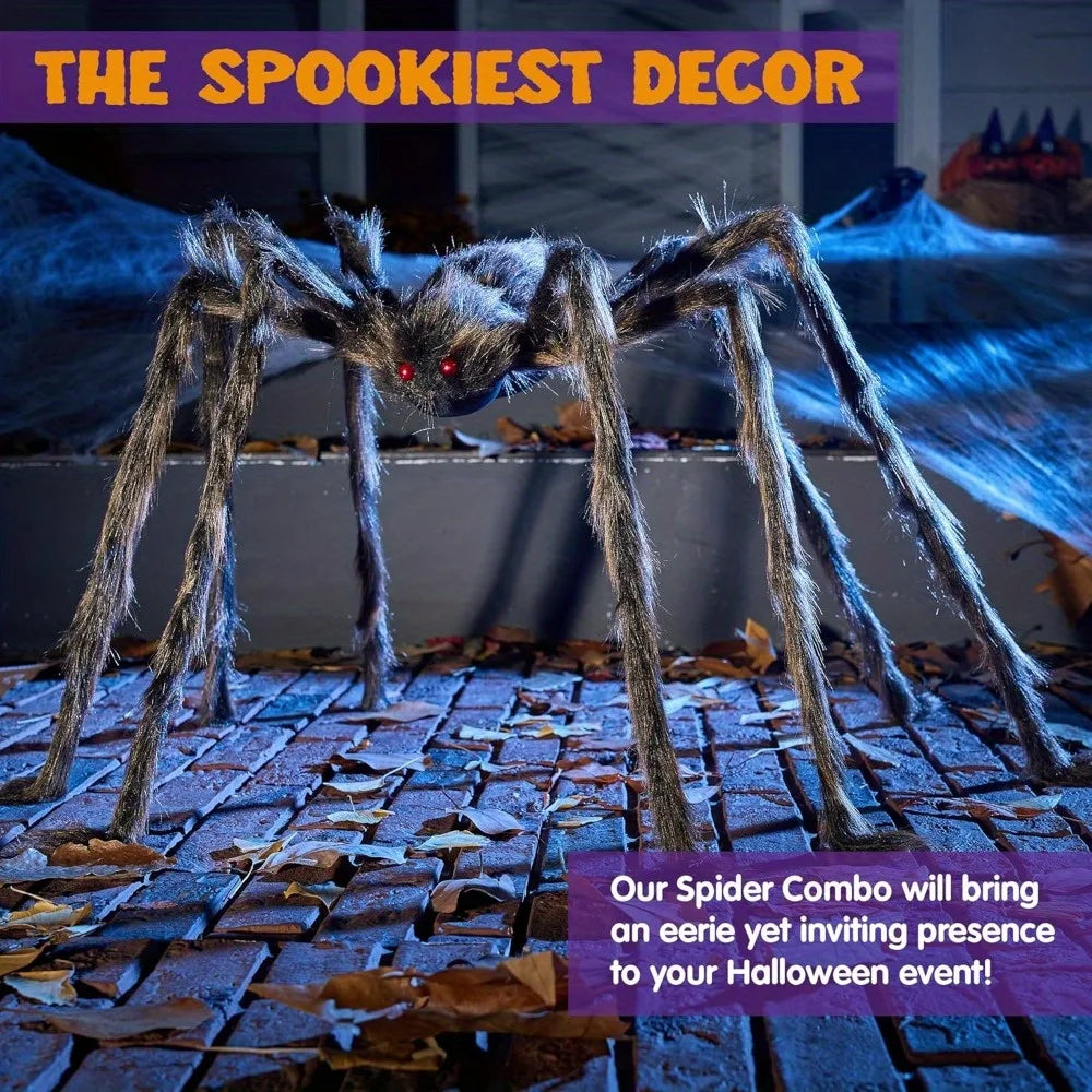 Giant Hairy Spider Halloween Outdoor Yard Decoration Prop