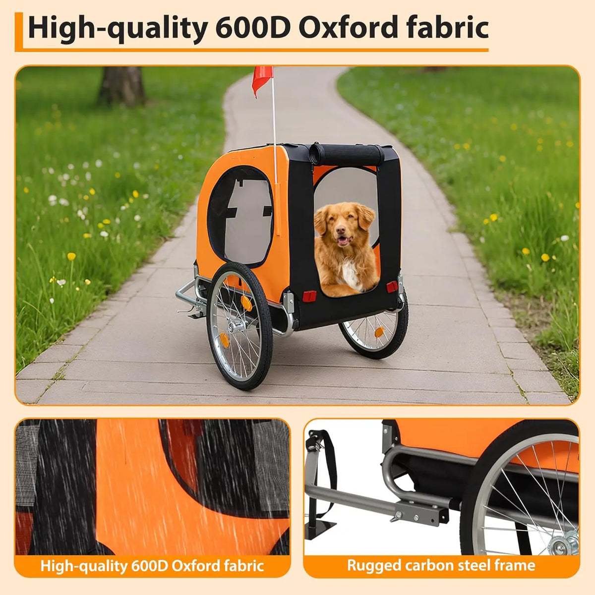 Twister CK Premium Foldable Dog Bike Trailer With Comfortable Ride