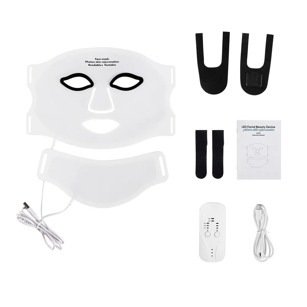Foreverlily Silicone LED Face Neck Mask Skin Rejuvenation Wireless Therapy