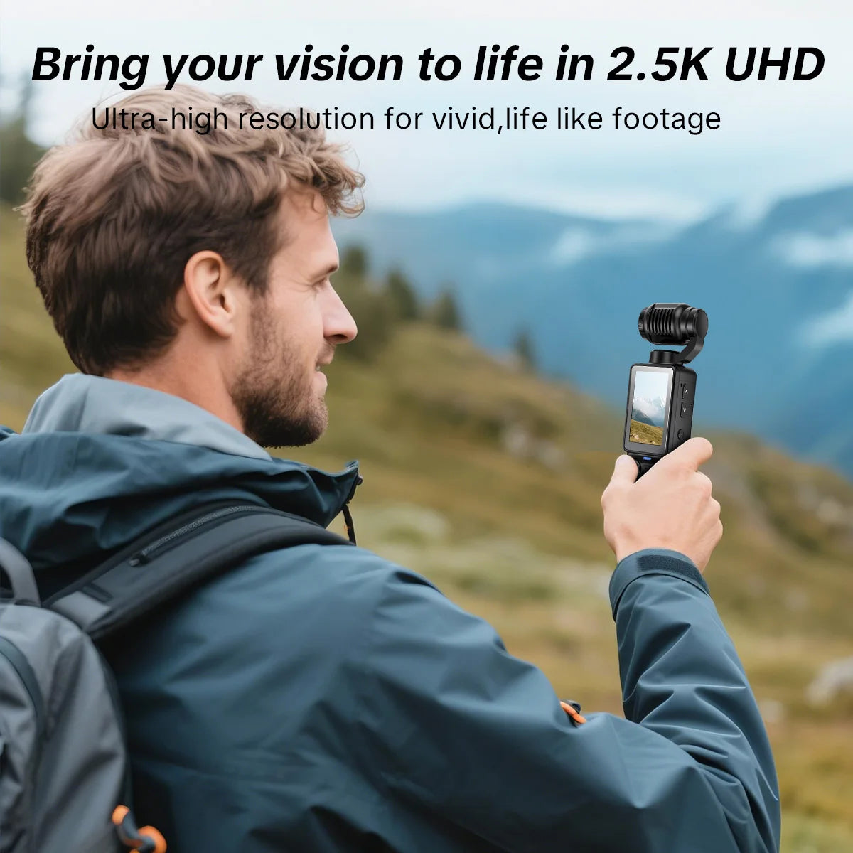W&O Portable Digital Camera With 2.5K Video And Rotating Lens
