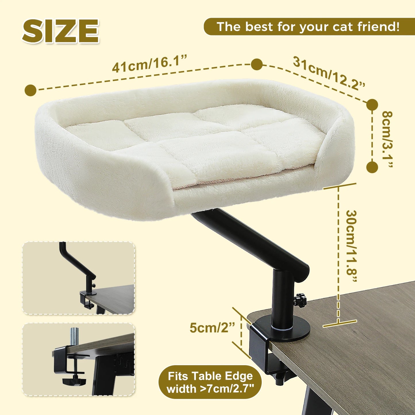 PAWZ Road Rotatable Cat Desk Hammock With Plush Cushion
